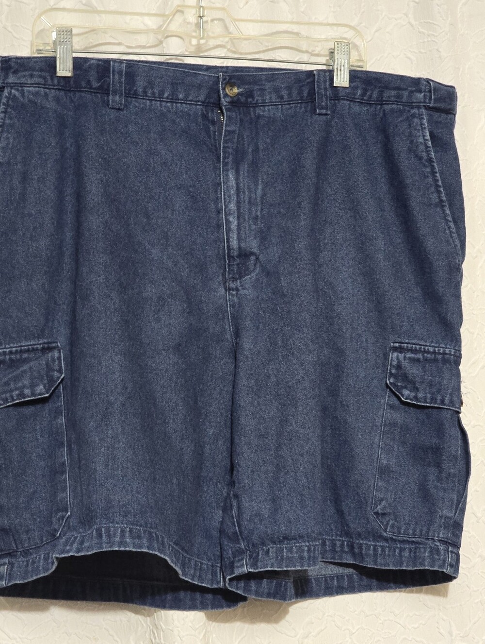 Geoffrey Beene Denim Cargo Shorts Mens 42 Blue Jean 100% Cotton Utility Casual